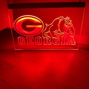 GEORGIA BULLDOGS LED NEON RED LIGHT SIGN 8x12